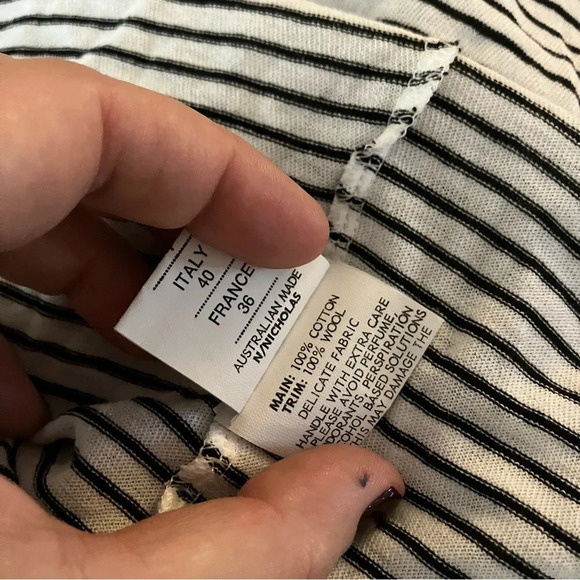 N/Nicholas striped open back long sleeve tee 4 Small - Picture 5 of 7